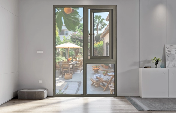 98 Series Aluminum-clad Wood Outward Casement Window With Retractable Flyscreen