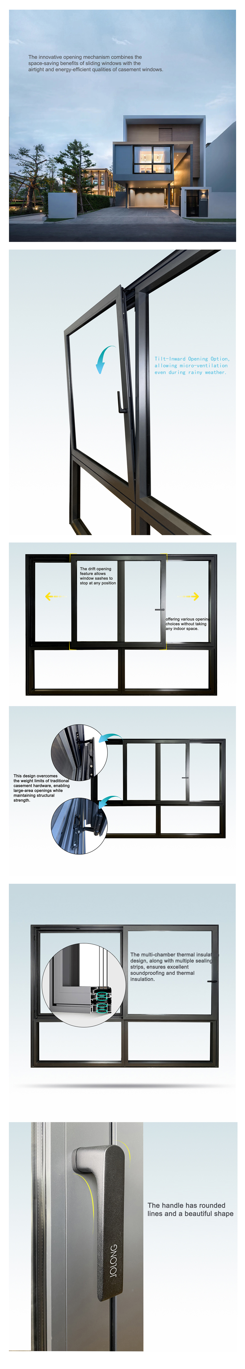 Advantages of 102 Series Thermal Break Slide & Turn Sliding Window