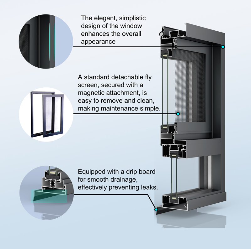 Advantages of 100 Series Alu.Non-thermal Break Awning Window